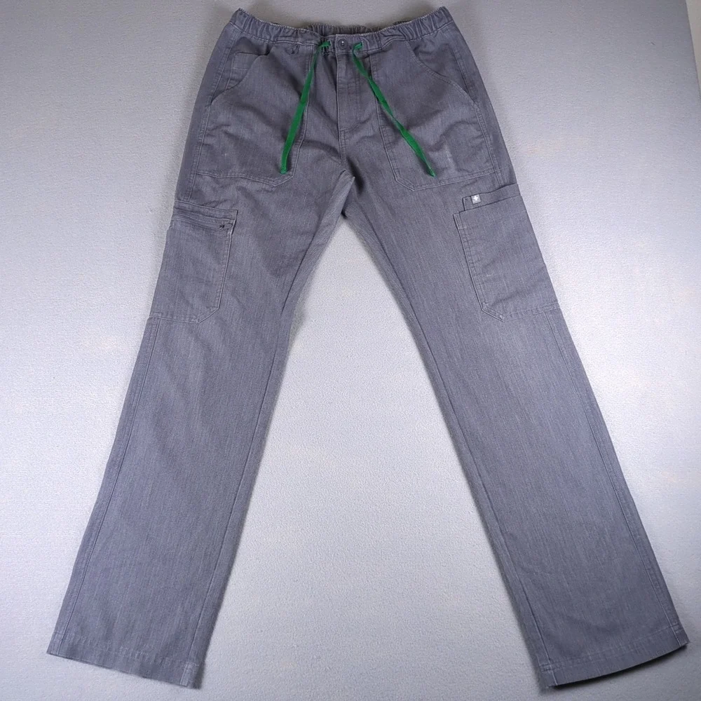 Figs Cairo Cargo Scrub Pants Mens Small Graphite Gray Straight Leg Technical